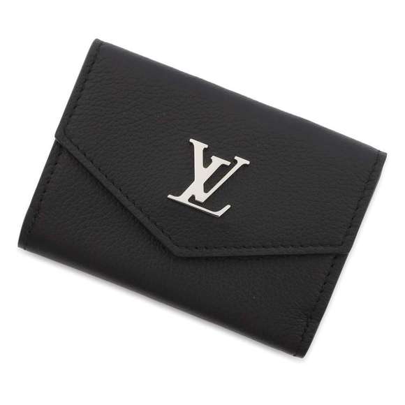 Louis Vuitton Tri-fold Wallet Calf Leather Portefeuille Rock Mini Black - Picture 2 of 4
